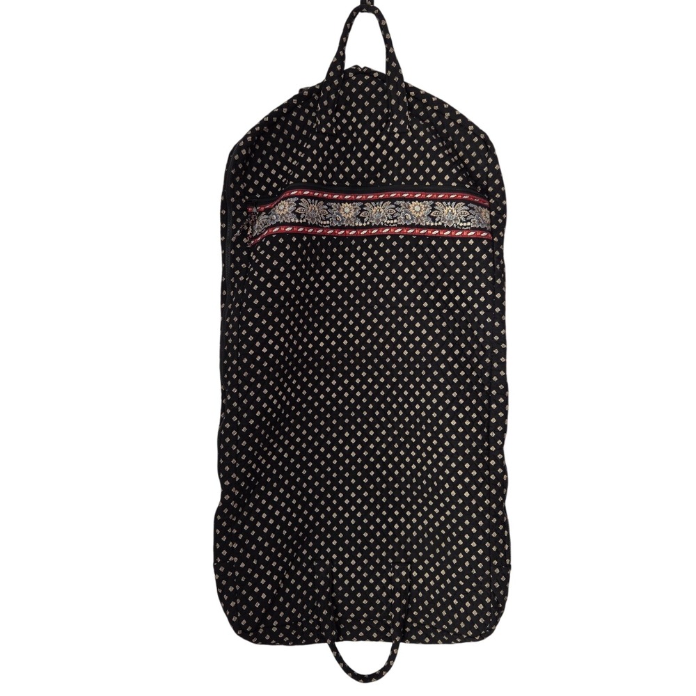 Vera‎ Bradley Quilted Cotton Garment Bag Black Red Floral Travel Suit Dress Bag